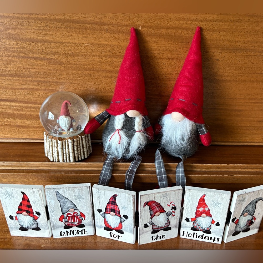Festive Red Gnome set for Holiday cheer!